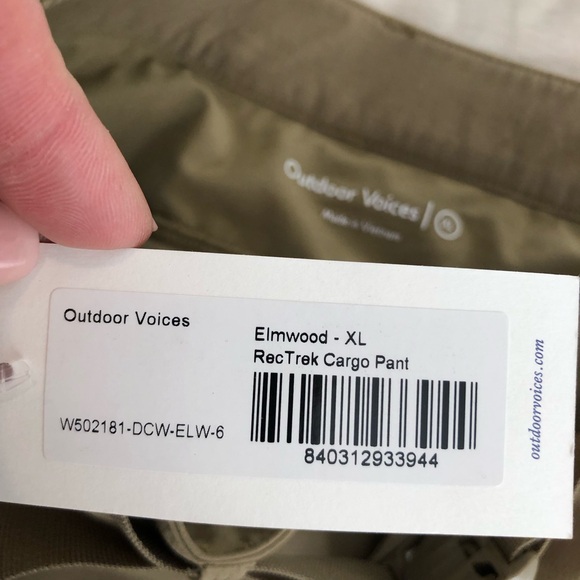Outdoor voices elm wood cargo trek pants tan new - Picture 3 of 13